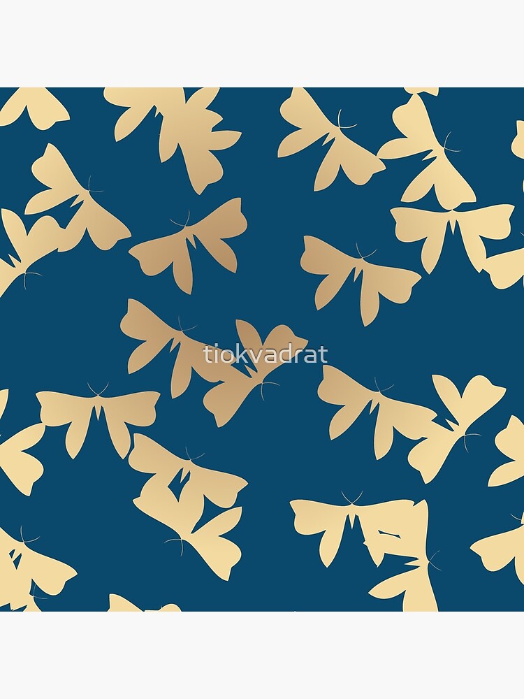 Moths - Gold on Blue by tiokvadrat