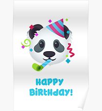 Happy Birthday - Panda emoji Poster