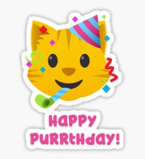 Happy Purrthday - Cute Cat Emoji Sticker