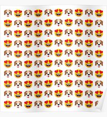Love Dogs Emoji JoyPixels Lovely Cute Funny Puppies Poster