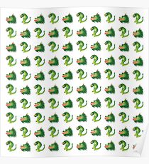 Dragons Emoji JoyPixels Cute Funny Dragon Poster
