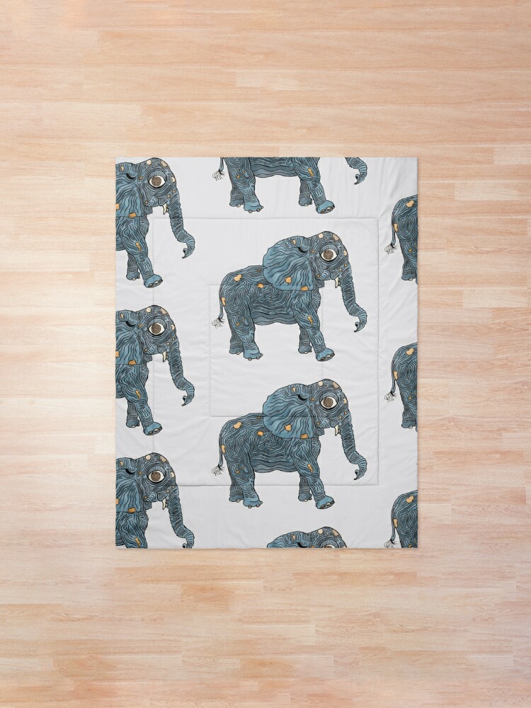 Blue Elephant Comforter By Adamdanielkamos Redbubble