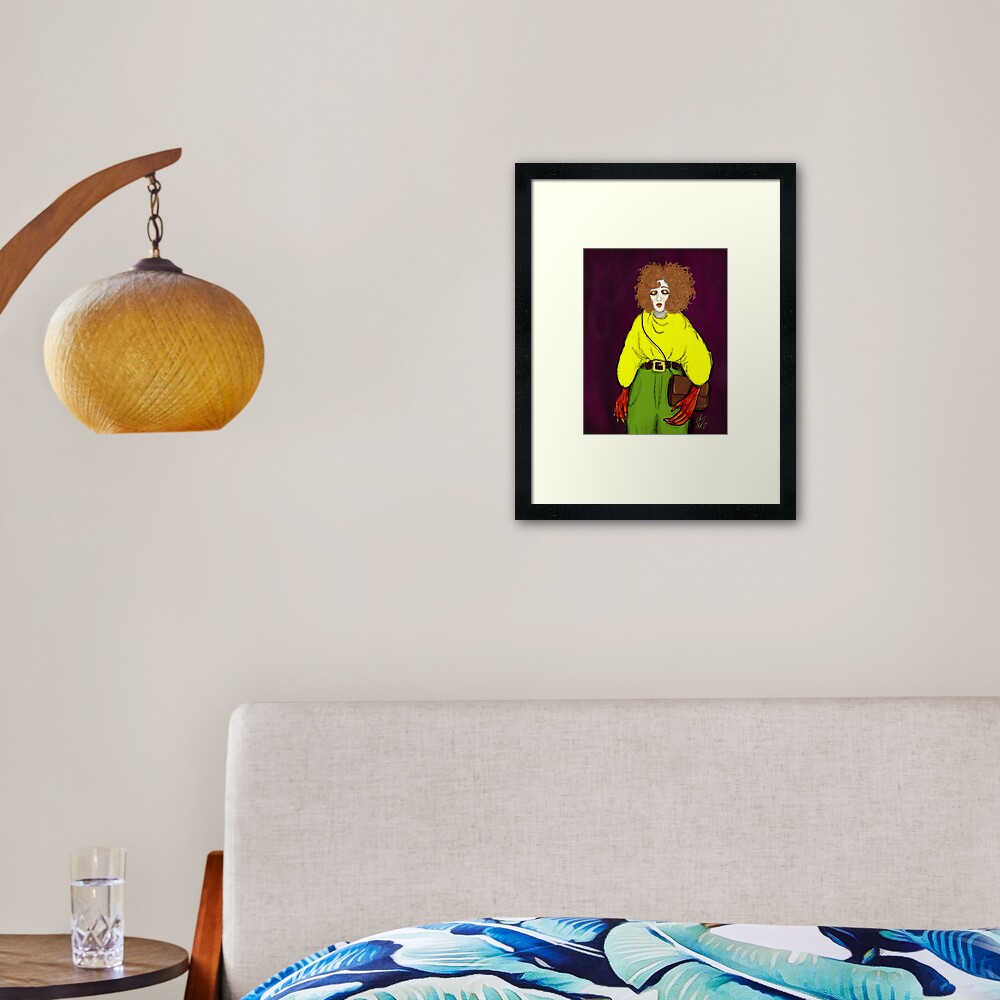 Girl with Handbag Framed Art Print