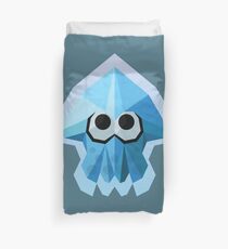 Splatoon Low-Poly Blue Squid Duvet Cover