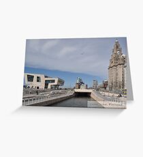 Canal View at the Pierhead, Liverpool Greeting Card