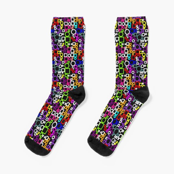 Happy Circles and Squares Socks