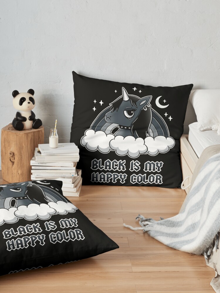 Alternate view of Black Unicorn Floor Pillow