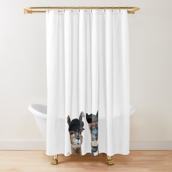 Best Friends Two Albacas Llamas Shower Curtain