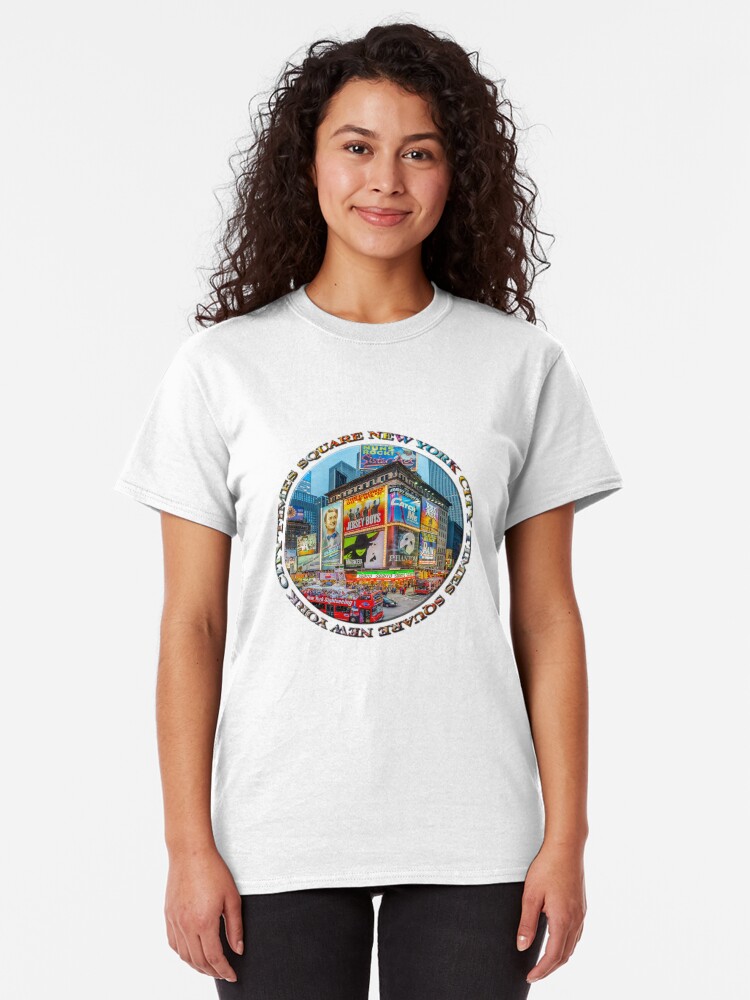 Alternate view of Times Square III (round badge on white) Classic T-Shirt