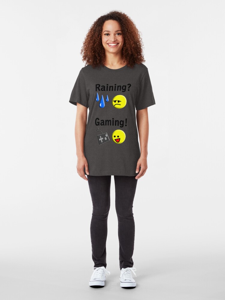 Alternate view of Raining = Gaming Slim Fit T-Shirt