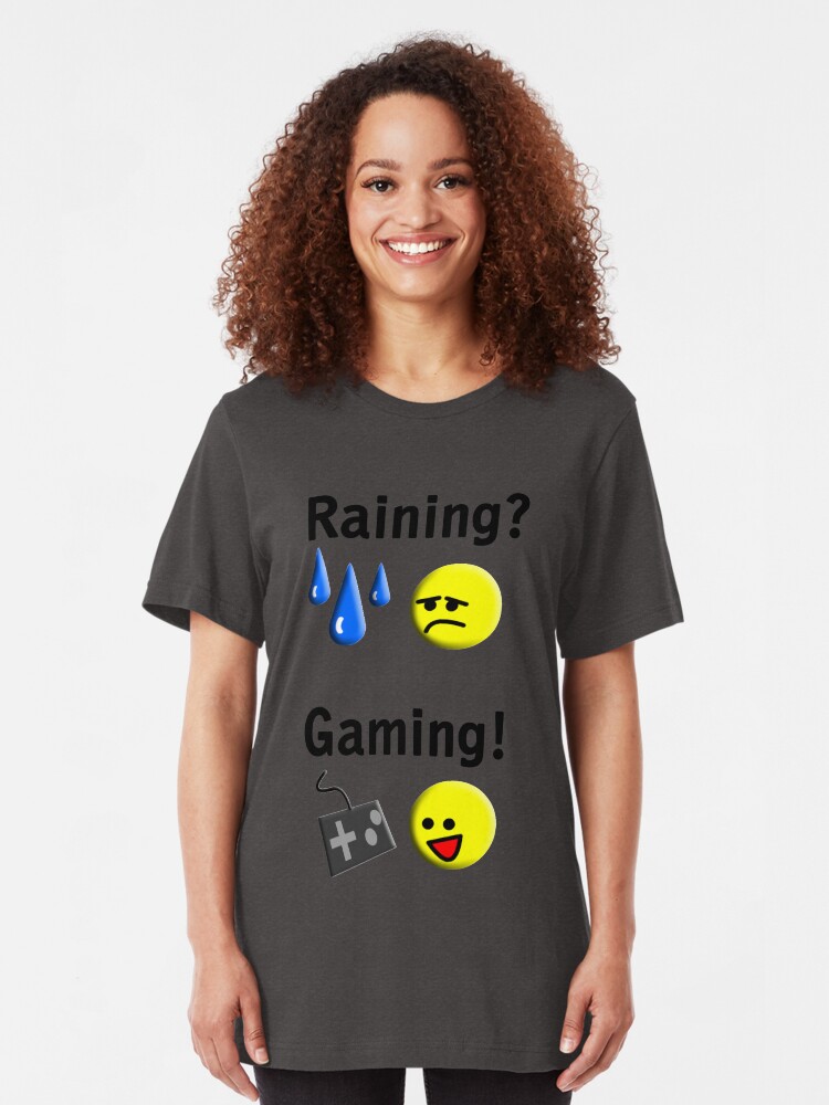 Alternate view of Raining = Gaming Slim Fit T-Shirt