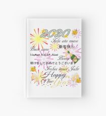 Happy new year 2020 Emoji JoyPixels 8 languages Hardcover Journal