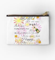 Happy new year 2020 Emoji JoyPixels 8 languages Zipper Pouch