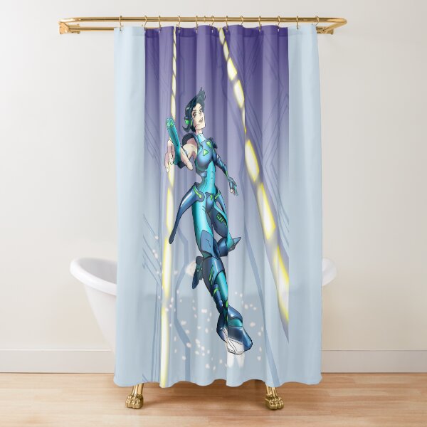 Manga Techno Girl Shower Curtain