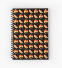 Love My Hot Dog Emoji JoyPixels Hotdog Cartoon Spiral Notebook
