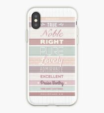 Holz-Effekt, strippig, hell, bunt, Happy Bibelvers. iPhone-Hülle & Cover