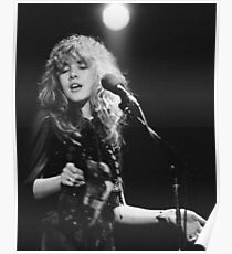 Stevie Nicks black and white Poster