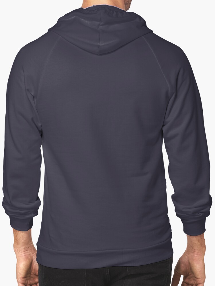 Alternate view of Grid pattern on dark blue Zipped Hoodie