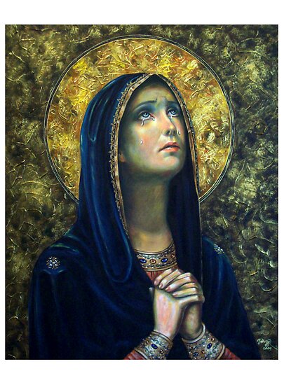 Our Lady of Sorrows, Mary crying